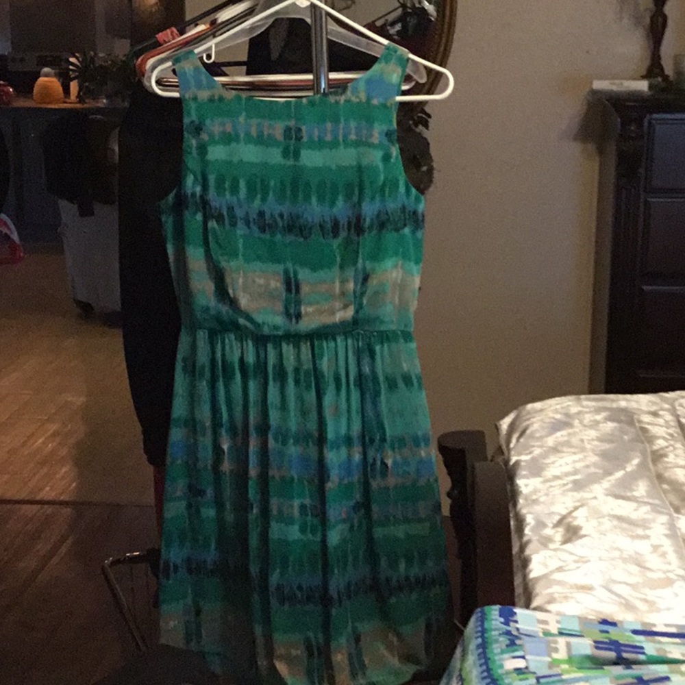 Green nylon dress